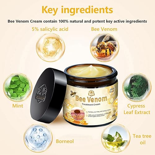 Miniatura 3 de Crema de tratamiento de piel de veneno de abeja, crema de veneno de abeja, reduce eficazmente todo tipo de manchas de la piel (1 unidad)