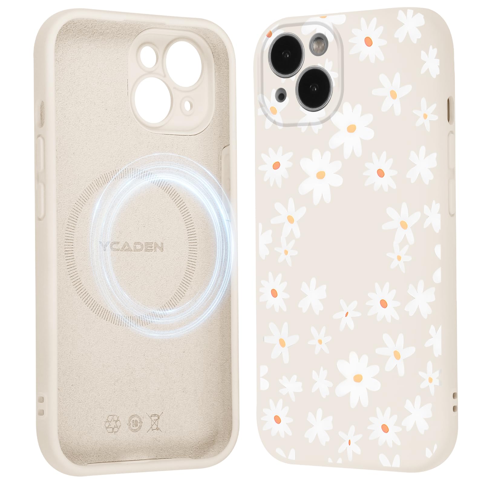 MagSafe Handyhülle Für IPhone 15 Pro – Blumen Design Mädchen Case | Stoßfestes Silikon Mit Magnetring | Kratzschutz & Wireless Charging