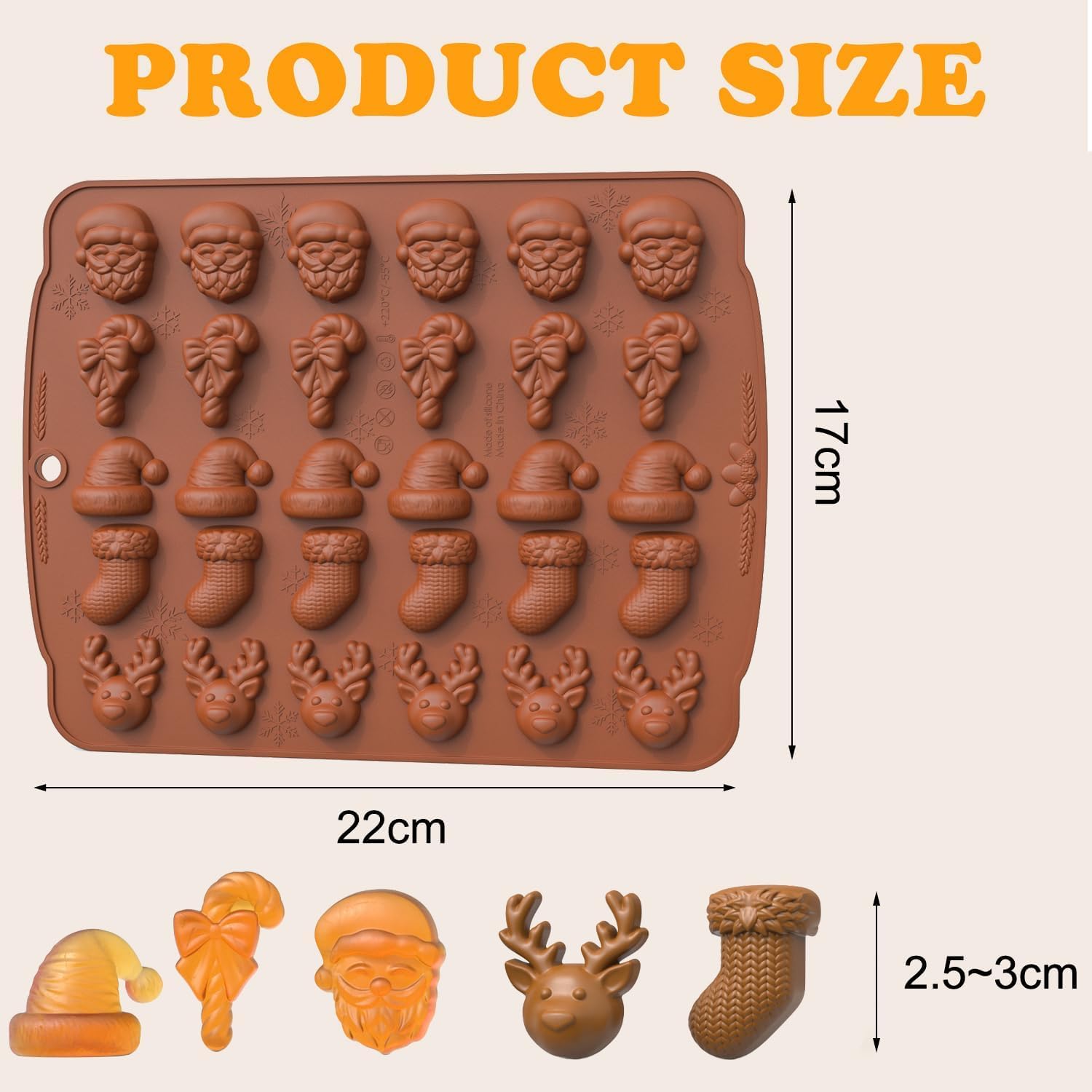 BAKING SET Silicone Mould, Snowman Christmas Tree Moulds, 3D Reindeer, Snowman,Tree, Mountain, Car,Reindeer, Santa Claus, House, Penguin, Shape Mold for DIY Handmade Soap Candles Jelly Fondant,Gummy 1