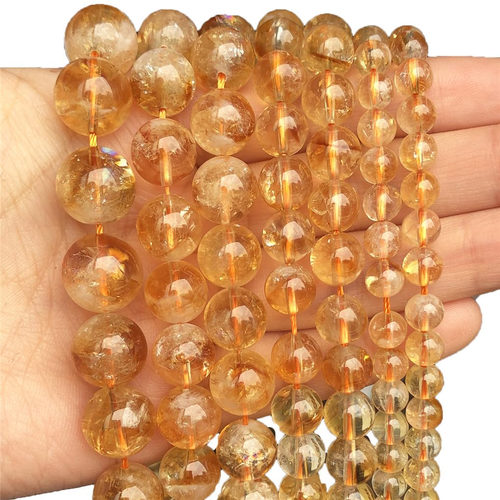 Perles de citrine naturelle quartz jaune Hamthuit en vrac pour la création de bijoux et bracelets DIY