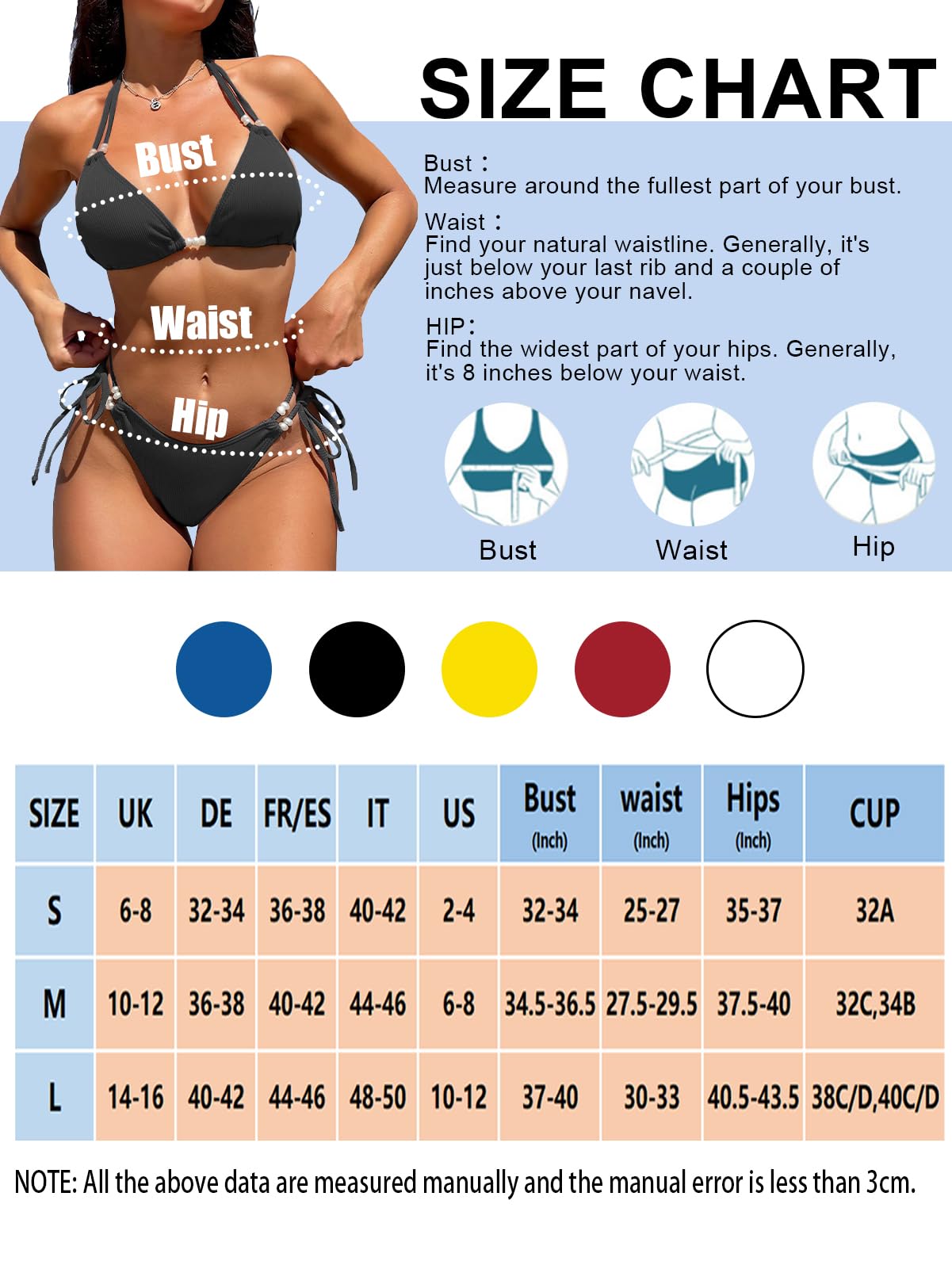 JFAN Bikini Mujer Push-up 2 Piezas Halter Triángulo Brasileño Tanga Cintura Baja Bañadores Playa