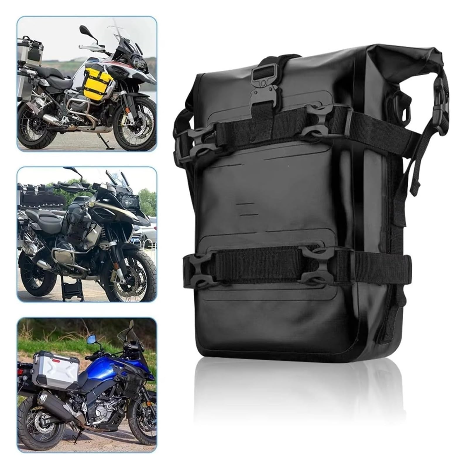Moto Paraurti Borsa per R1200GS per R1250GS per ADV per NC750X per CB500X Barre di Protezione per Telaio Moto Borsa da Sella Impermeabile per Bagagli(2PC Army Green)