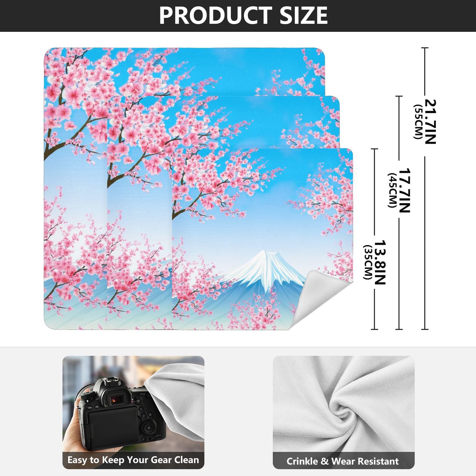 ODAWA Protective Camera Wrap Landscape Cherry Blossom Trees Self Adhesive Cloth 21.7