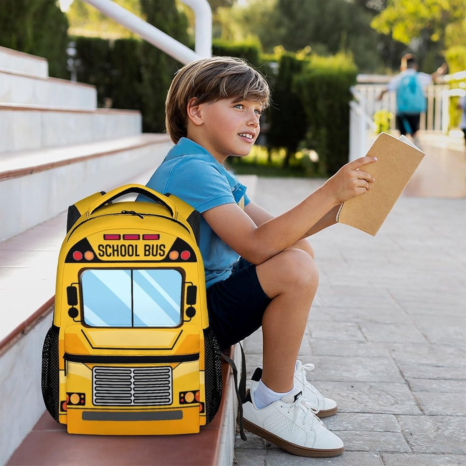 School Backpack for Kids, Back to School Gifts for Boys Students, 17 inches Bus Backpacks for Preschool Primary Elementary, Large Capacity Bus Bookbag for Camping Hiking - Image 6