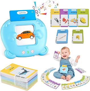 Talking Flash Cards, Educational Toys for 2 3 4 5 6 7 8 Year Old Baby Boys Girls, Preschool Learning Toy Reading Machine with 224 Words, Toddler Toy Gifts for Kids Birthday Christmas - Blue