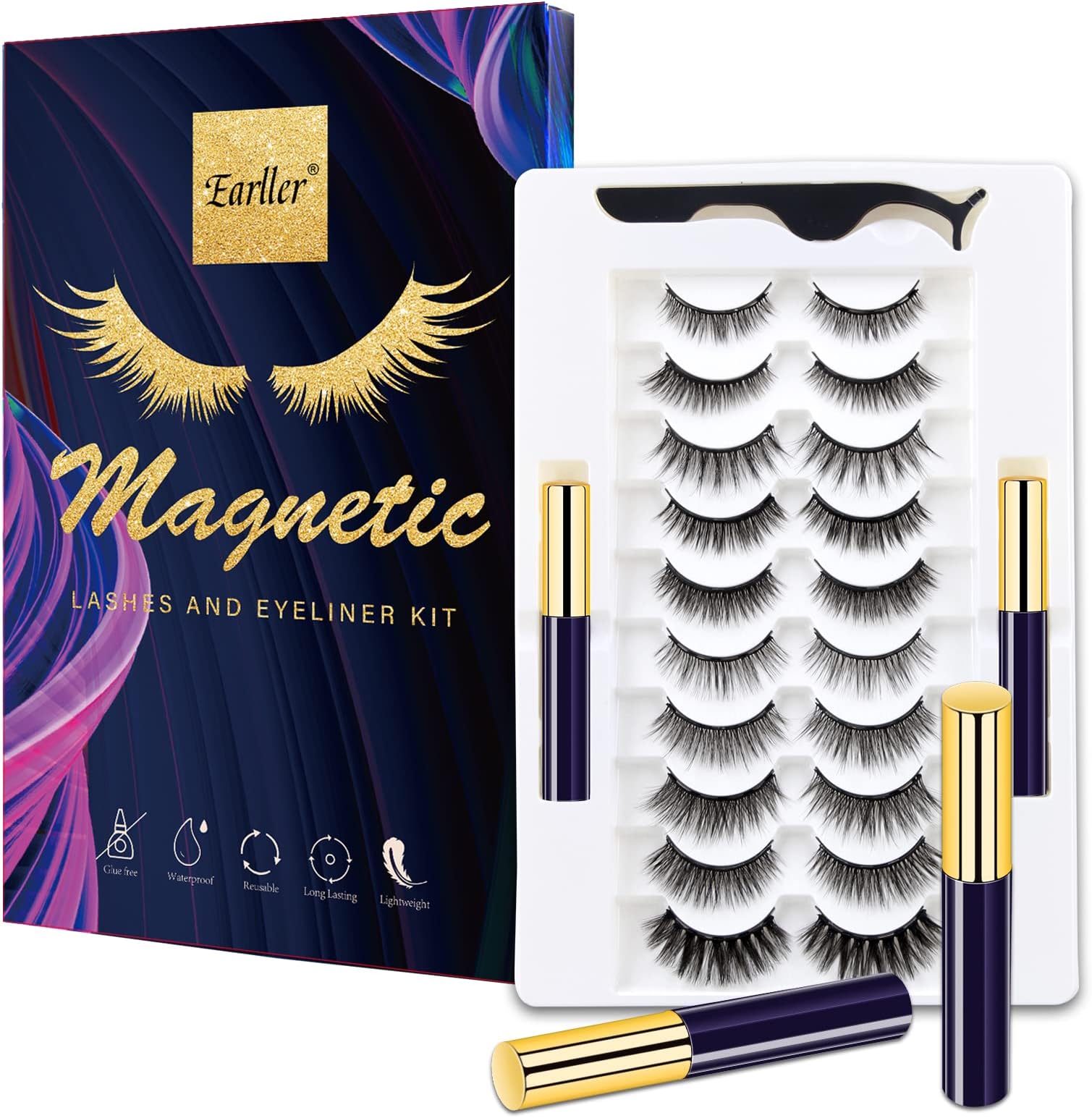 10 Pairs Magnetic Eyelashes Kit