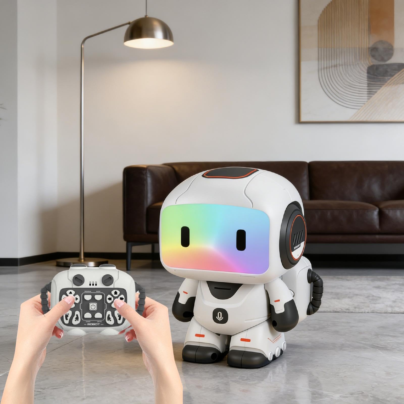 Robot telecomandato, Regalo di Compleanno, movimenti Intelligenti e Flessibili, Divertente modalità di Programmazione, Giocattolo educativo, Grigio
