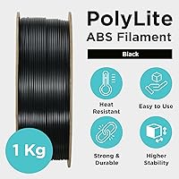Vista 4 de Polymaker - Filamento de plástico ABS PolyLite de 1/16 pulgadas, color negro para impresora 3D, resistente al calor, 2.2 lb, fuerte y duradero