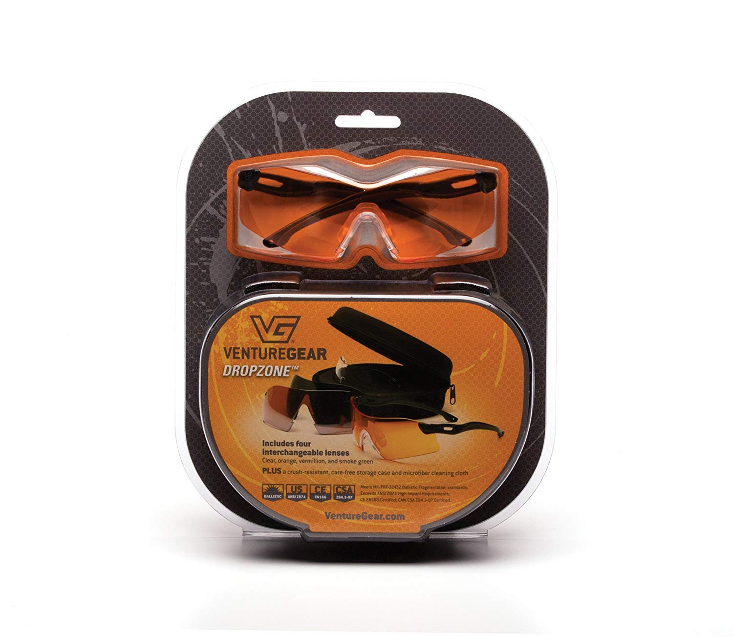 Venture Gear Drop Zone Shooting Eyewear Kit with 4 Interchangeable Lenses