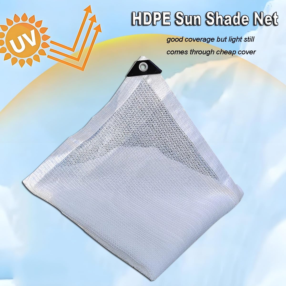 Red de Sombra con Ojales 50% Protección Solar UV - Tela de Sombreado HDPE | Toldo Vela de Sombra, Malla Sombreadora, Tela de Sombra, para Jardín Invernadero, Impermeable Terraza(4.0m x 6m)