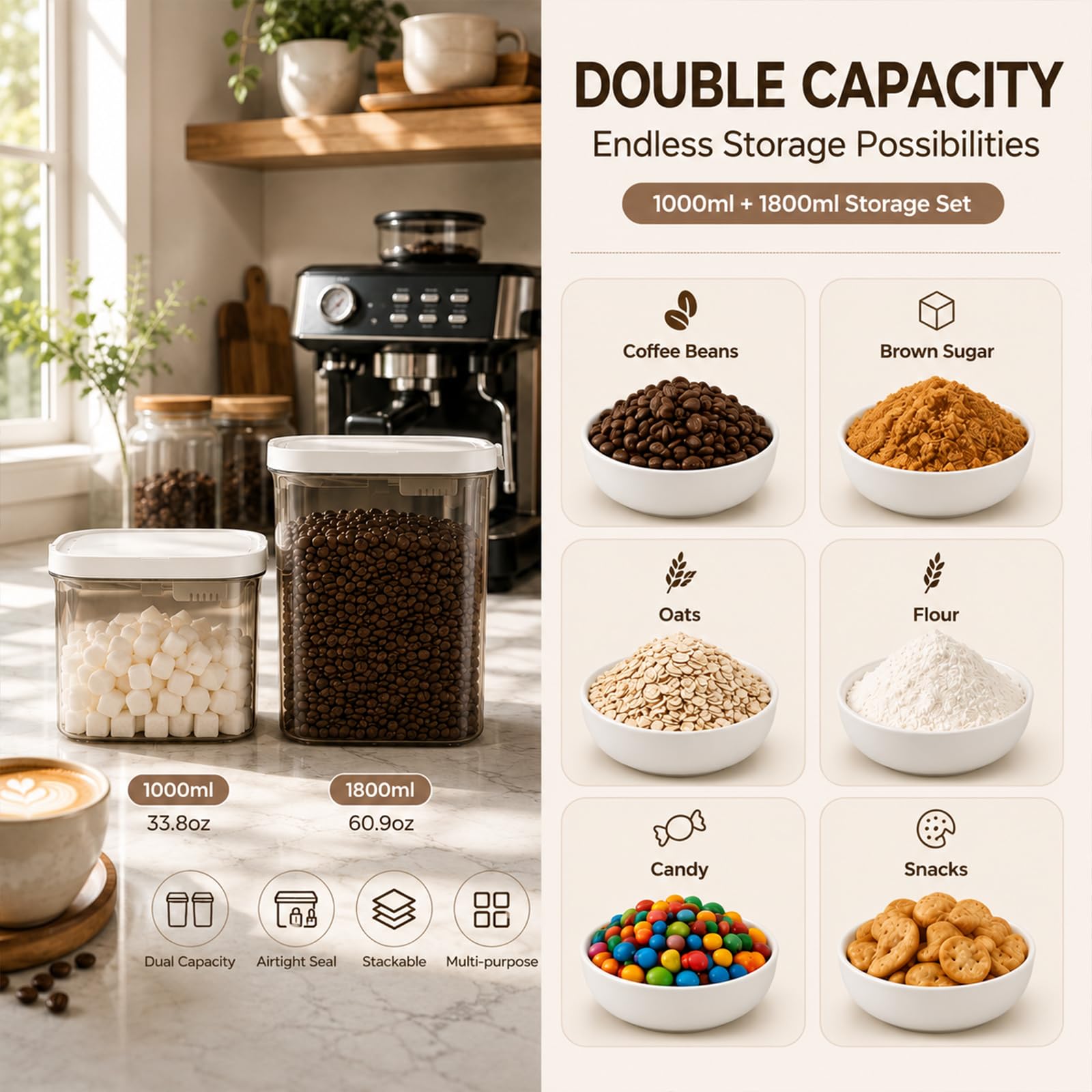 Distributore di polvere – Contenitore ermetico per caffè con
