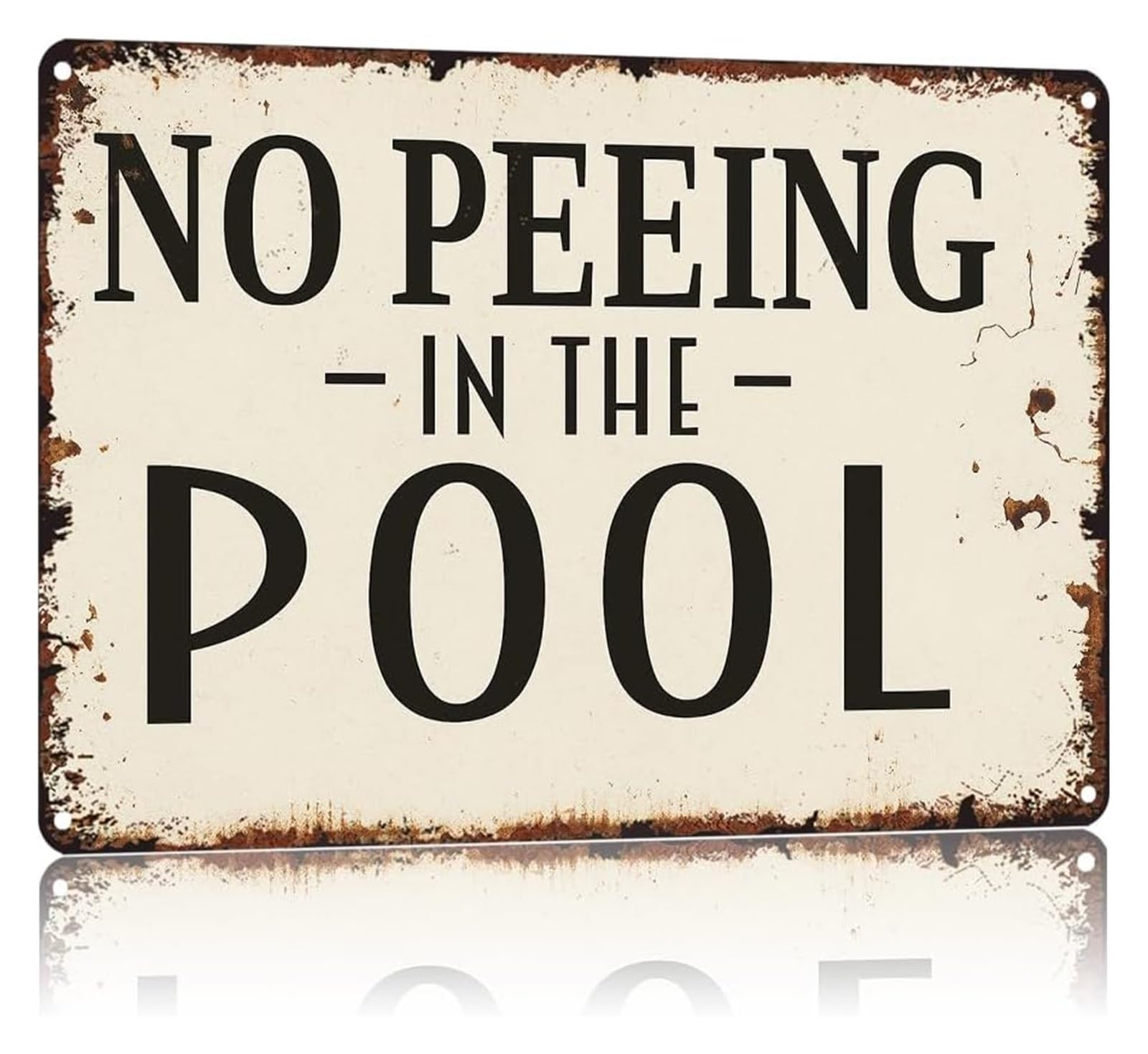 IDGTTLDF Funny Pool Sign No Peeing In The Pool Vintage Aluminum Tin Sign Humorous Wall-Art for Pool House Backyard Patio Outdoor Decor 8 X 12 in
