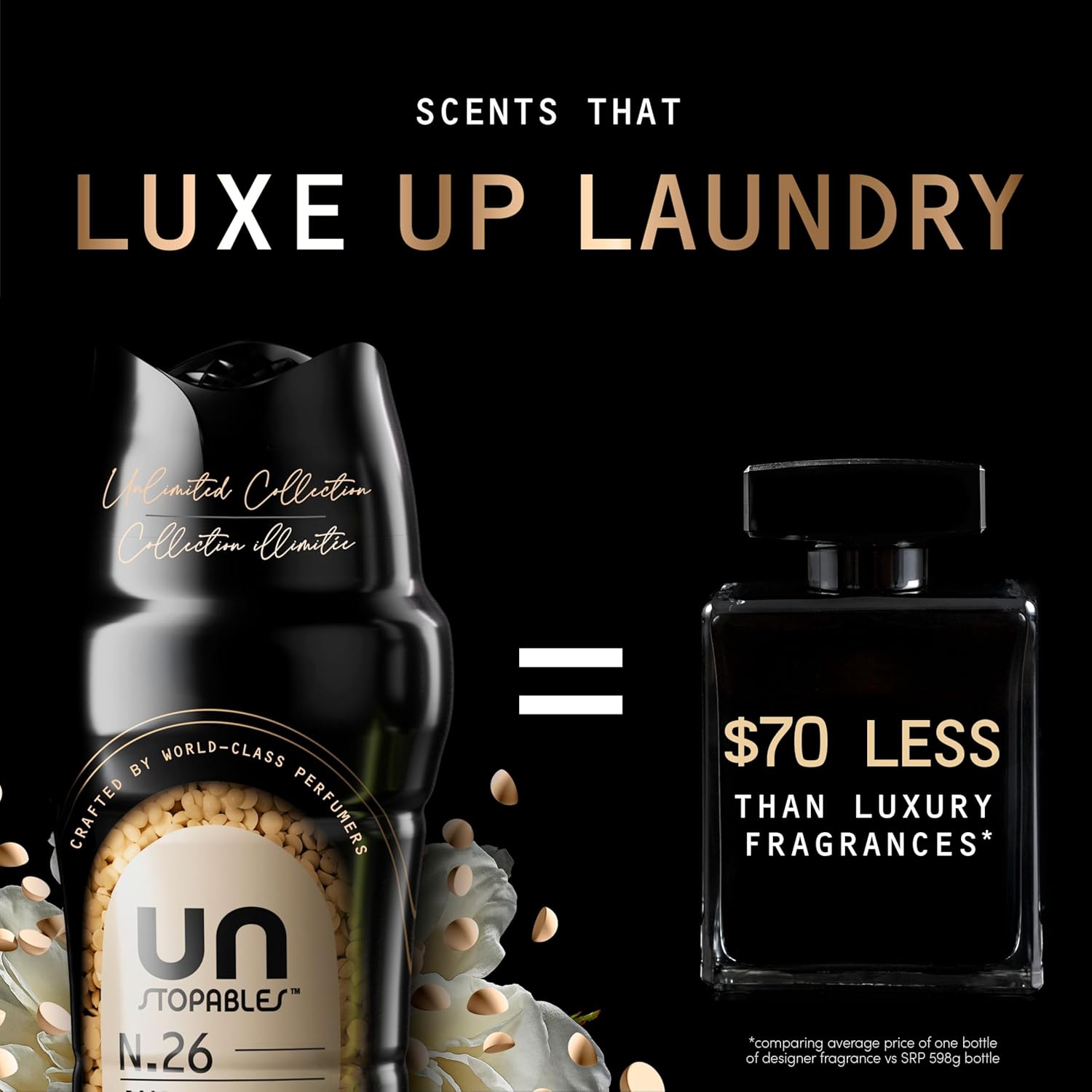 Downy Unstopables Unlimited Collection In-Wash Laundry Scent Booster Beads, No. 26, Fine Fragrance, Long-Lasting Fresh Scent Beads, 751 g - Image 2