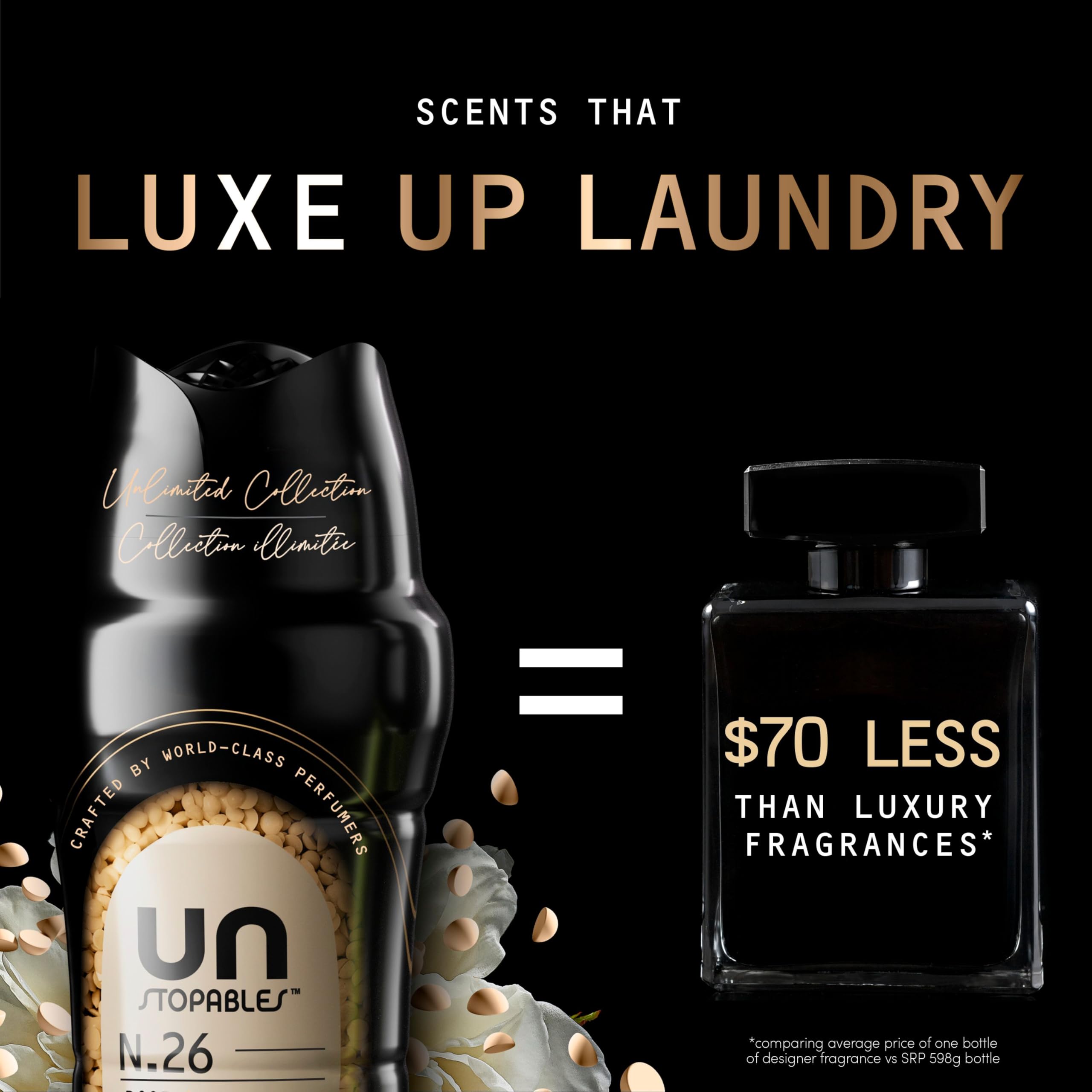 Downy Unstopables Unlimited Collection In-Wash Laundry Scent Booster Beads, No. 26, Fine Fragrance, Long-Lasting Fresh Scent Beads, 598 g - 2