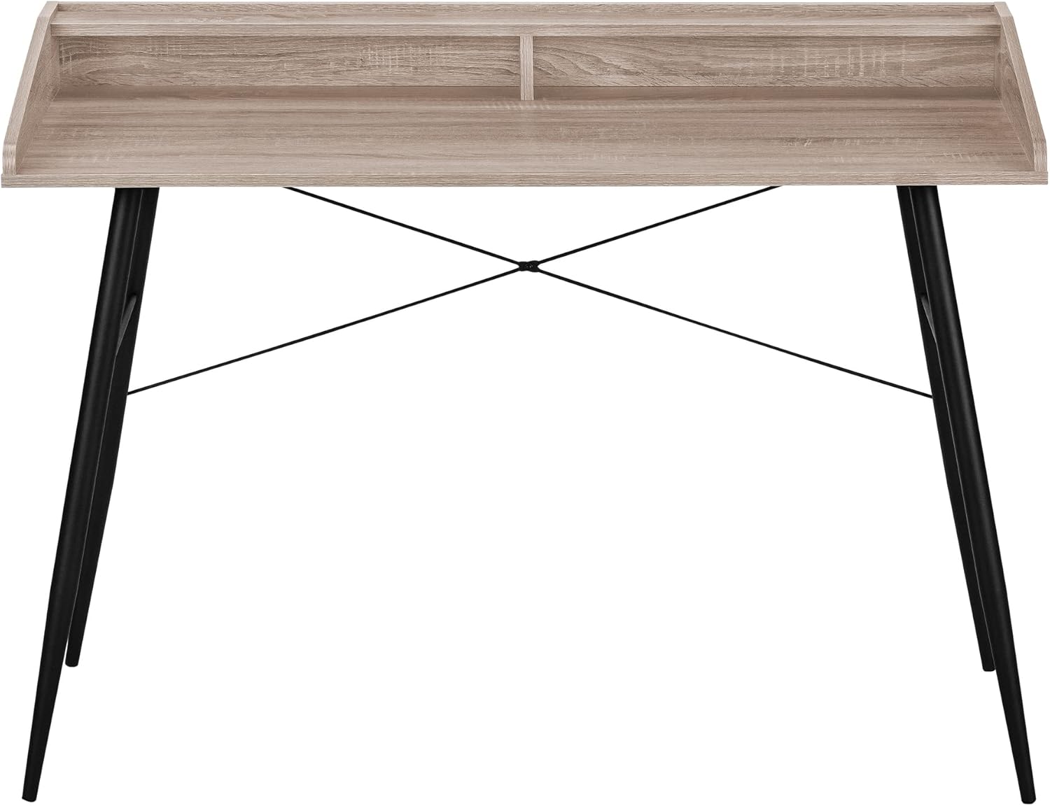 Monarch Specialties I 7536 Computer Desk, Home Office, Laptop, Storage Shelves, 48" L, Work, Metal, Laminate, Brown, Black, Contemporary, Modern