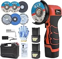 Vista 9 de Kit de amoladora angular de cepillo inalámbrico, mini herramienta de molienda angular eléctrica de 19500 rpm con 2 baterías de 16.8 V 2000 mAh y 5