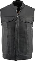Vista 27 de Milwaukee Leather Chaleco de cuero premium para motociclista estilo club para hombre LKM SH