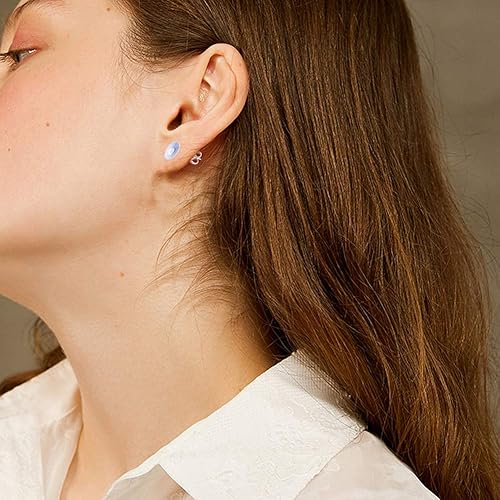 Miniatura 4 de 1200 aretes de acero inoxidable hipoalergénico de 0.197 pulgadas, almohadilla plana, aretes en blanco con parte trasera de aretes de mariposa y