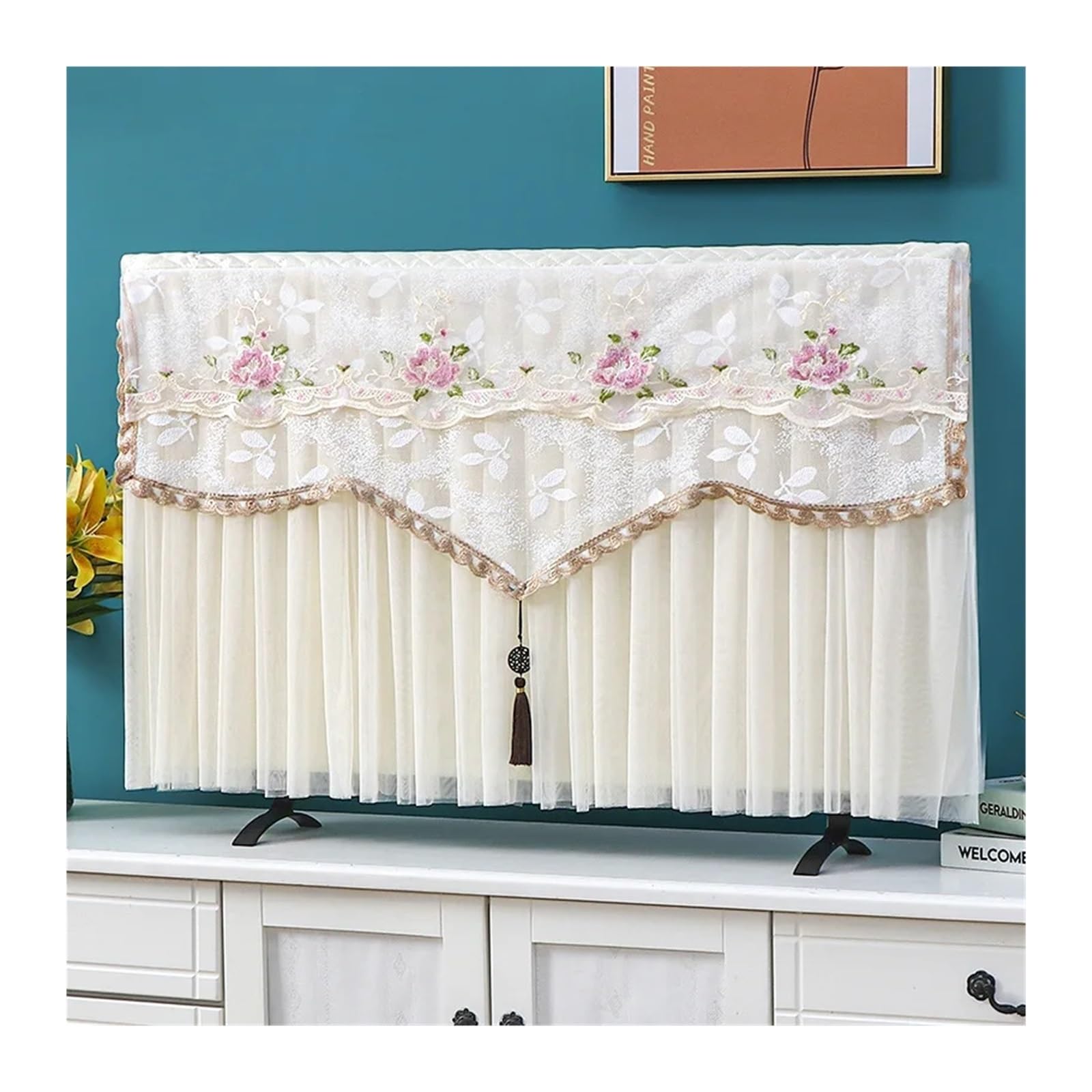 Copertina TV Copertura TV Pizzo 38 42 55 antipolvere 65 60 pollici Panno di copertura(3,67-70 Inch)
