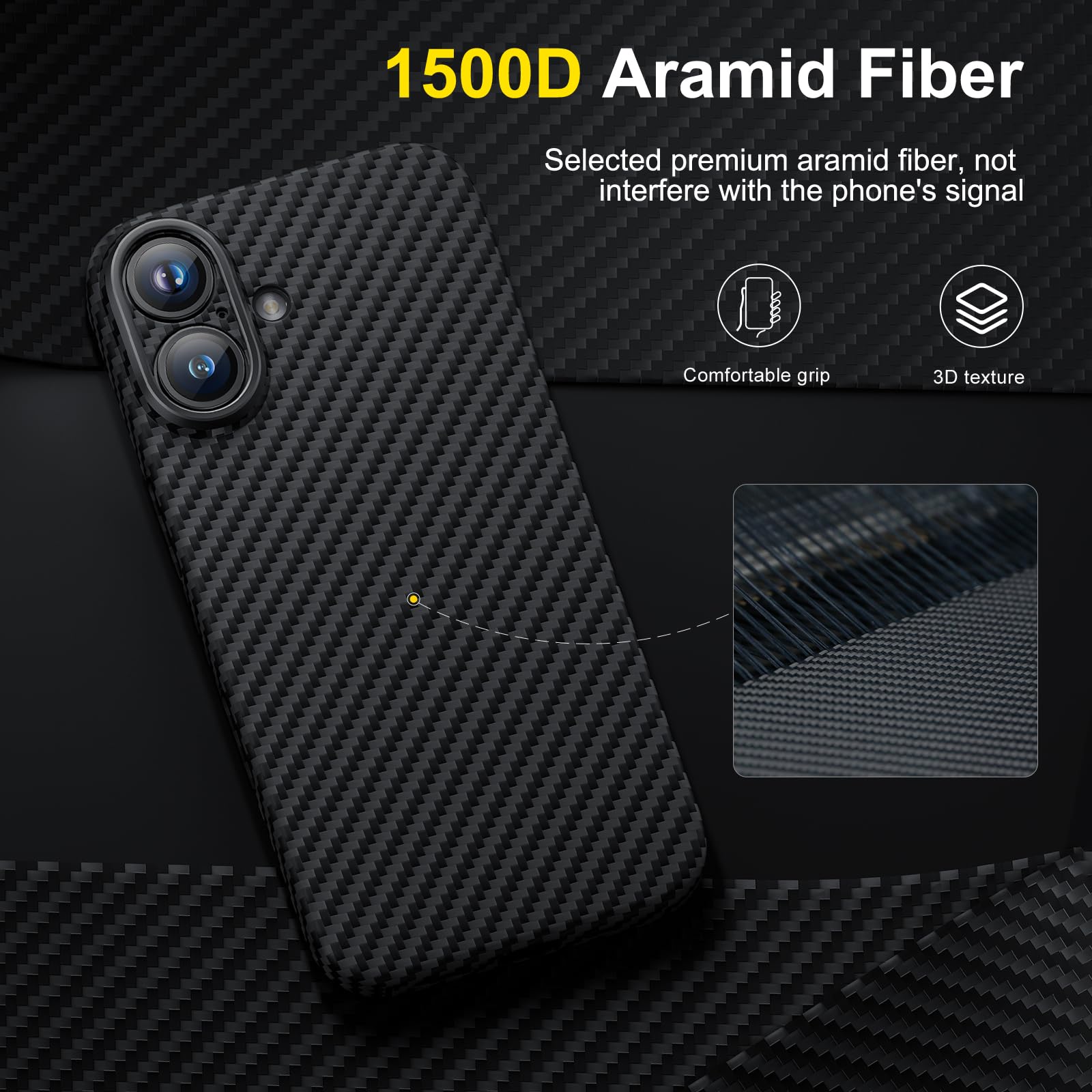 memumi Aramid Fiber for iPhone 16 Plus Case - Image 2