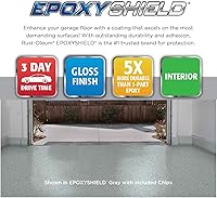 Vista 4 de Rust-Oleum 327081 EPOXYSHIELD - Kit de revestimiento de suelo de garaje, 1 coche, gris oscuro brillante