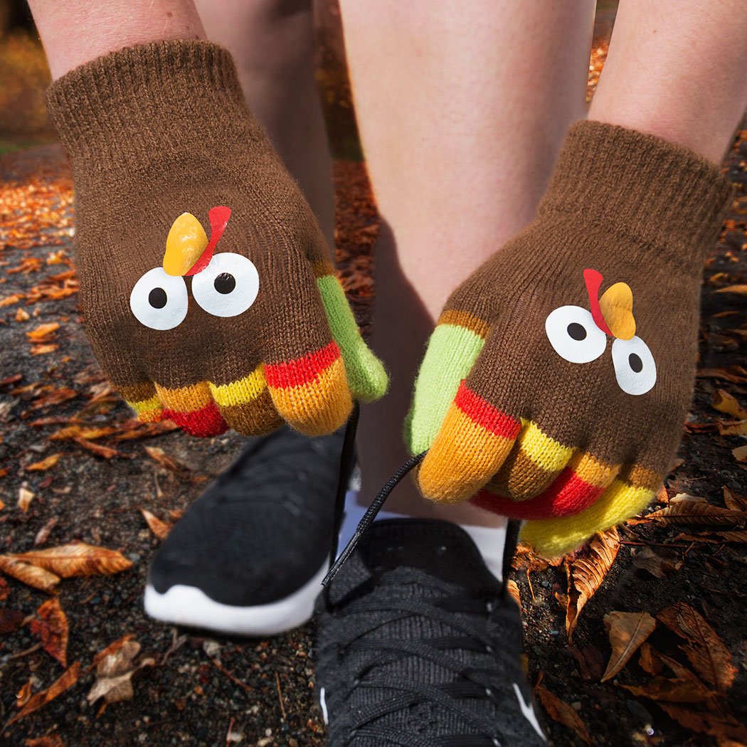 ChalkTalkSPORTS Run Now Gobble Later Running Turkey Gloves - Thanksgiving Turkey Trot Gear - Image 6