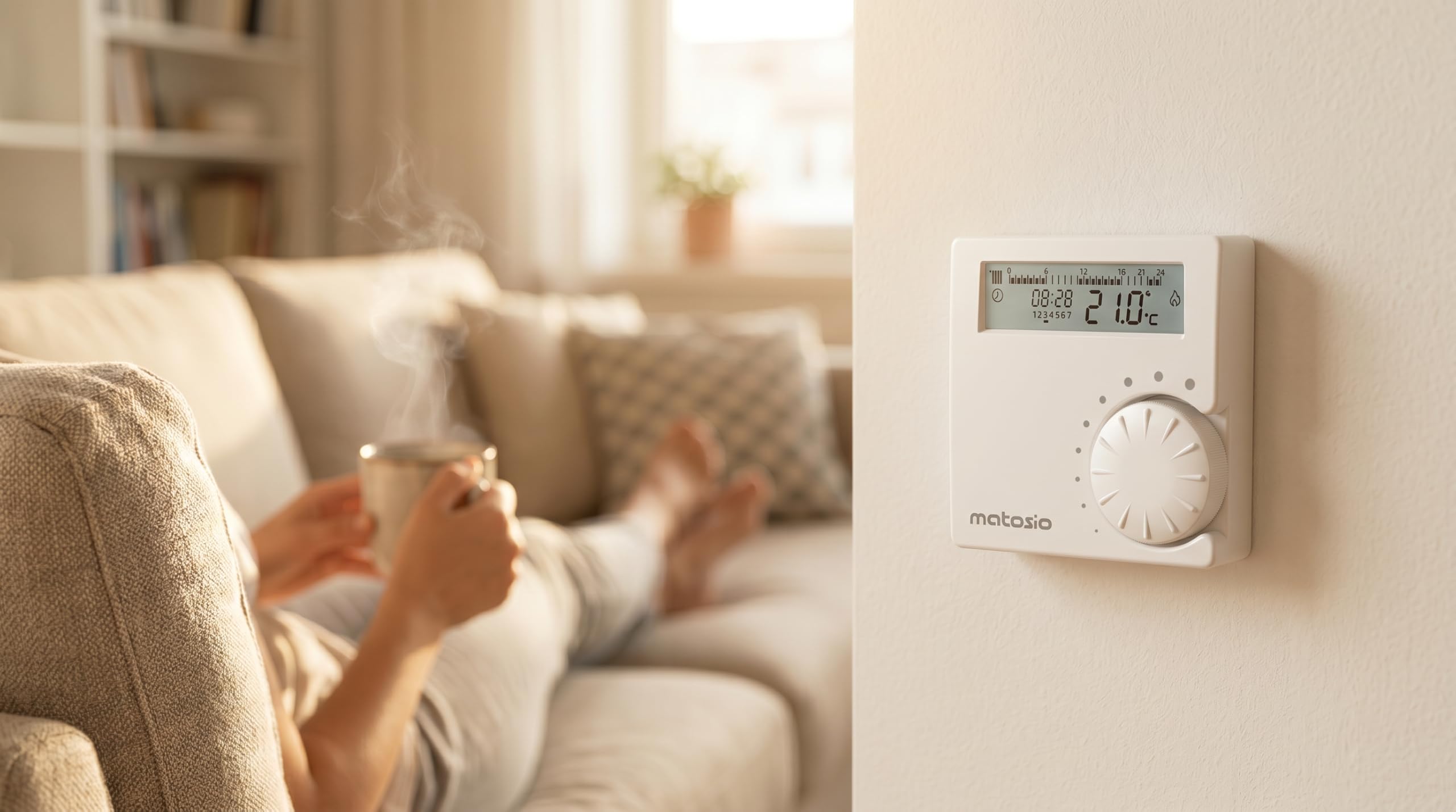 TH611RT Funk-Raumthermostat-Set für Heizkessel – Programmierbar, mit Empfänger, digitales Kesselthermostat (OpenTherm oder potenzialfreier Kontakt), batteriebetrieben, Wandmontage, Weiß