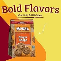 Vista 4 de KA-ME Mi-Del Ginger Snaps Cookies – Sabor auténtico – Galletas crujientes – Certificado sin OMG, 0.00 oz de grasa trans – Snack saludable