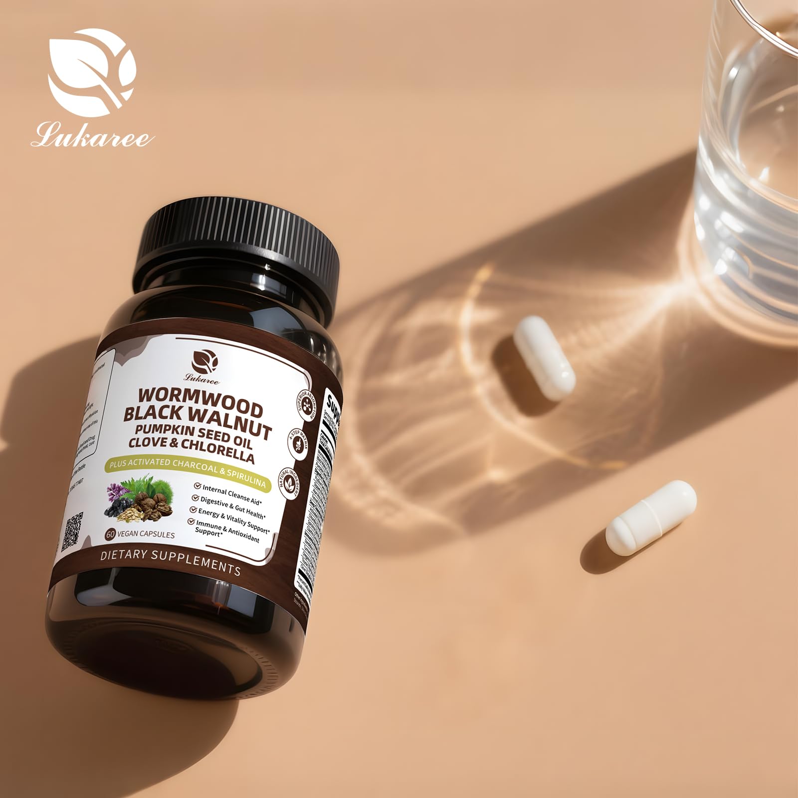 Wormwood Black Walnut Cleanse for Human 1200mg - Gut Health Supplement — Amazon image 9
