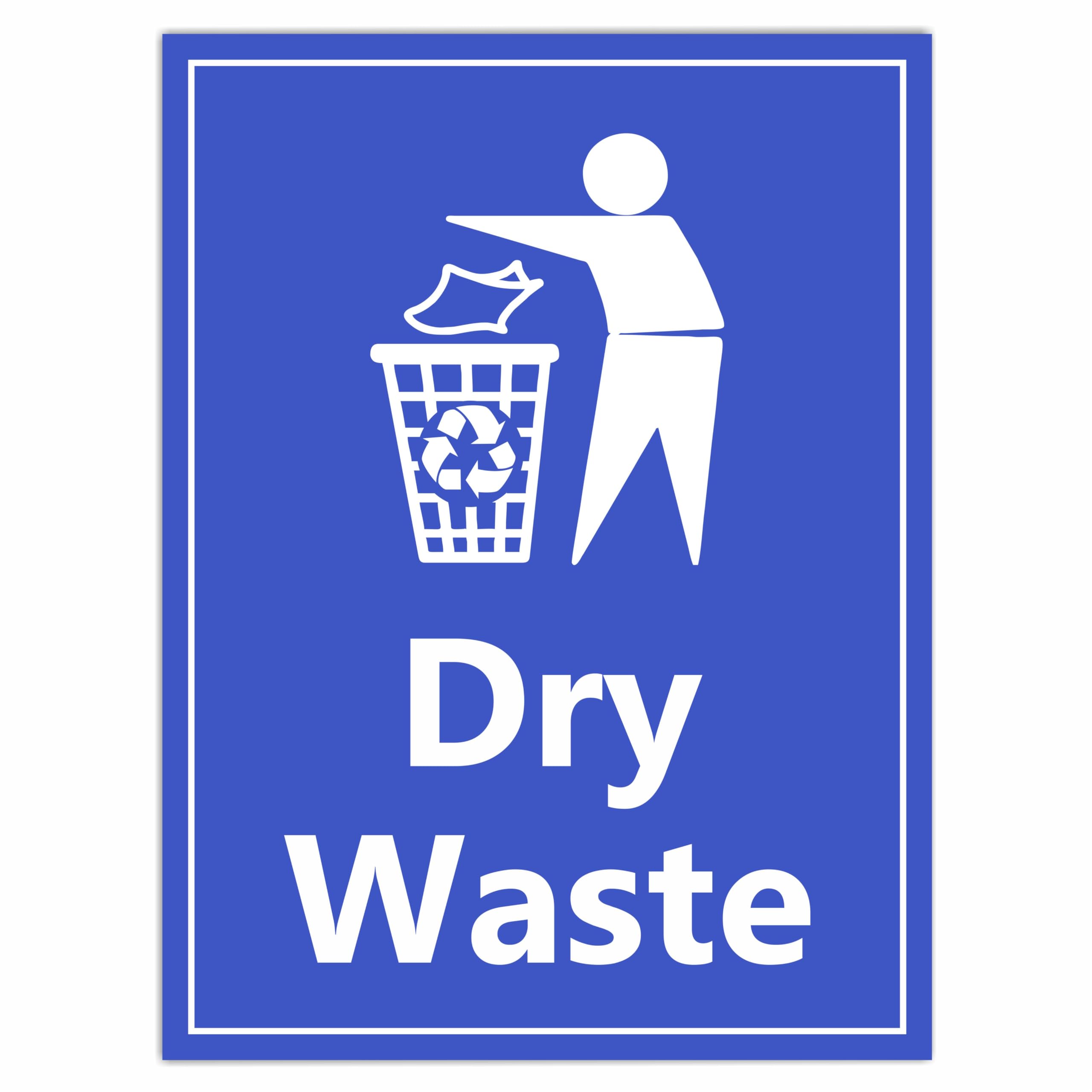 ATTRACTSO - Dry Waste Adhesive Vinyl Signage Sticker For Office l Home l Clinic l Hotels (Size -6x8 Inch, Colour- Blue) Pack of 4-picture-29