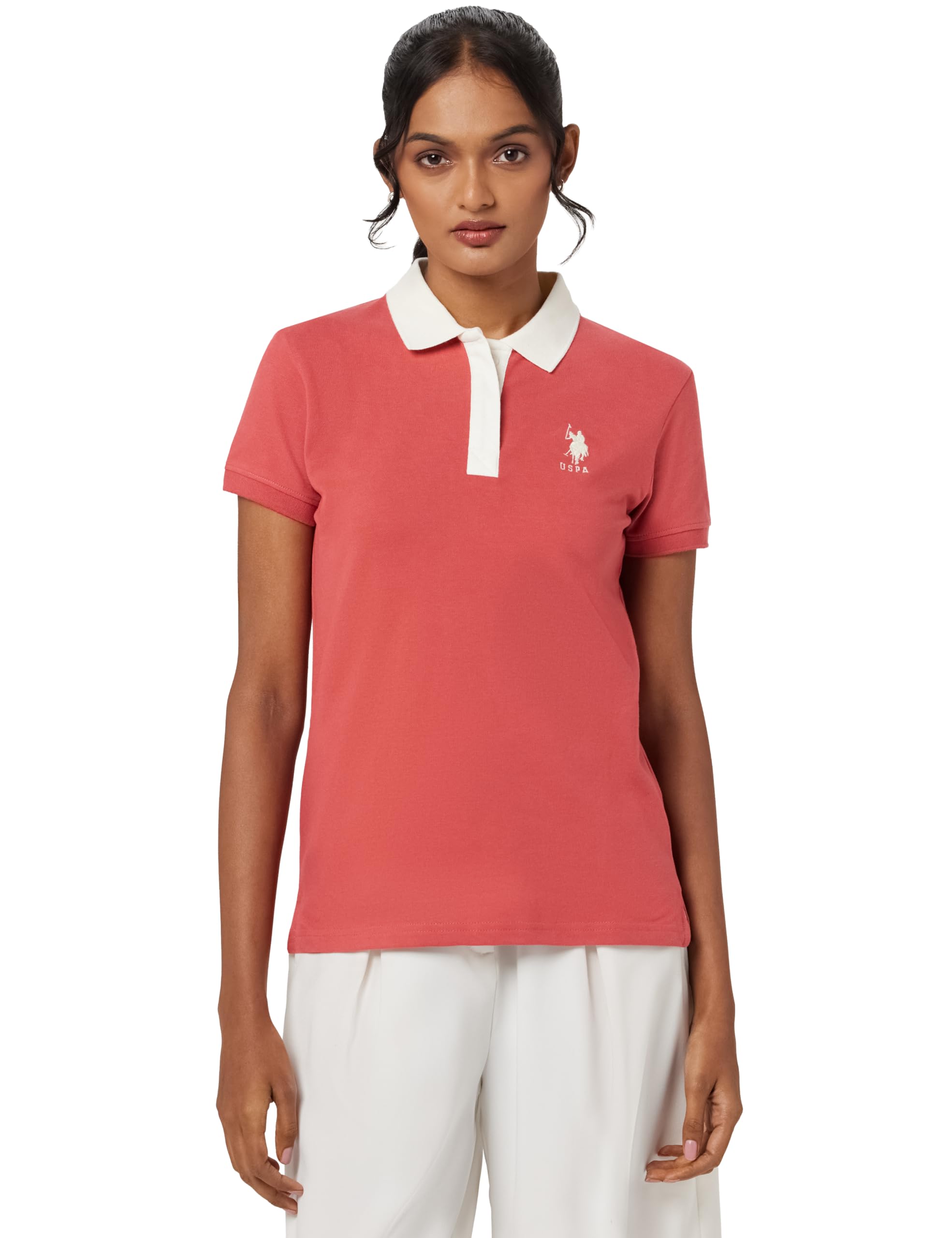 Women's Cotton Solid Regular Fit Polo Shirt
