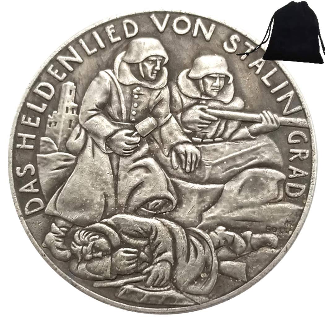 Pièces de monnaie allemandes historiques sculptées à la main de 1943 - Pièce commémorative non circulée - Outil pédagogique pour les enfants - Fait à la main - Expérience futur