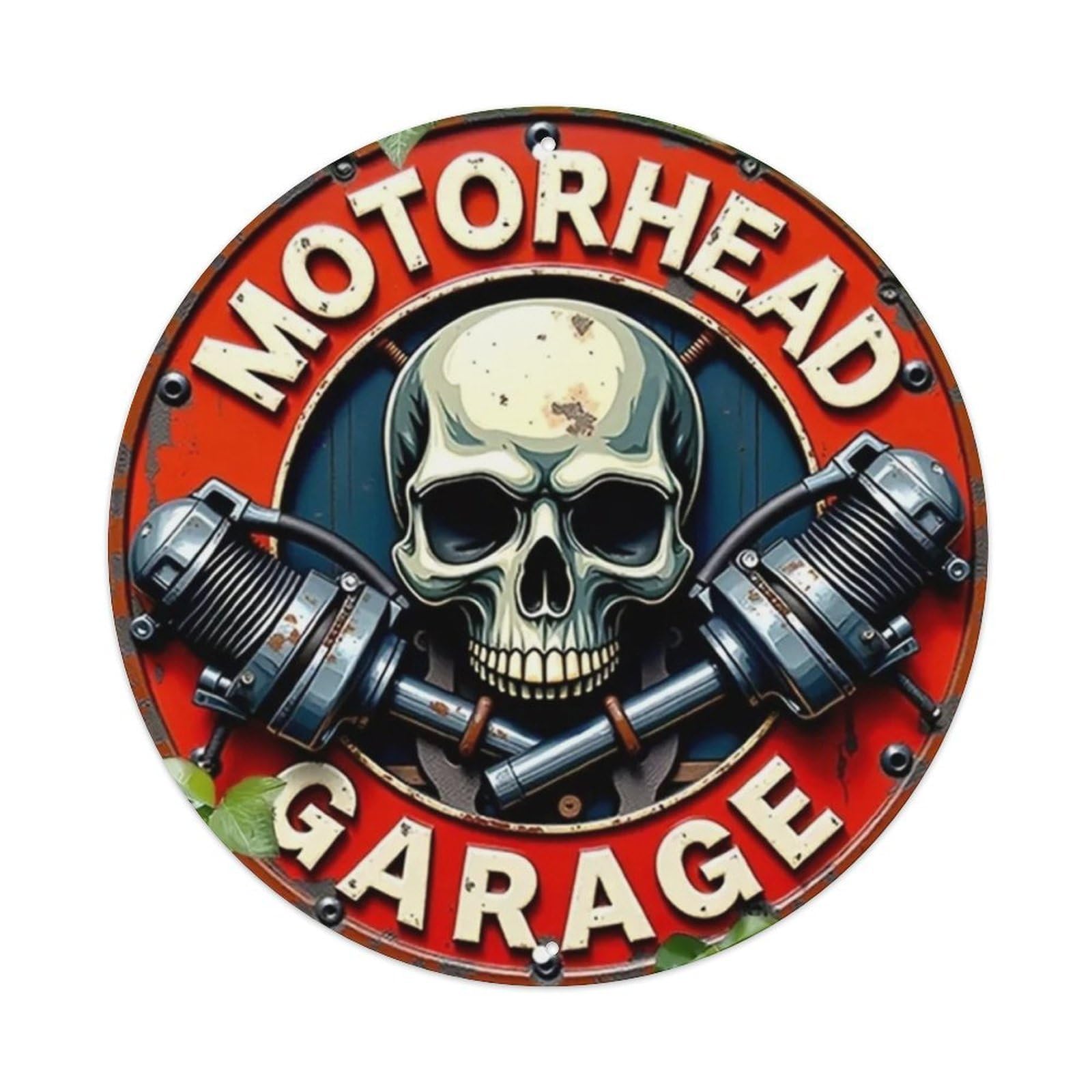 Igtefte Vintage Skull Tin Sign Style Home Bar Garden Wall Plaque Decor Metal Poster 8X8 Inch