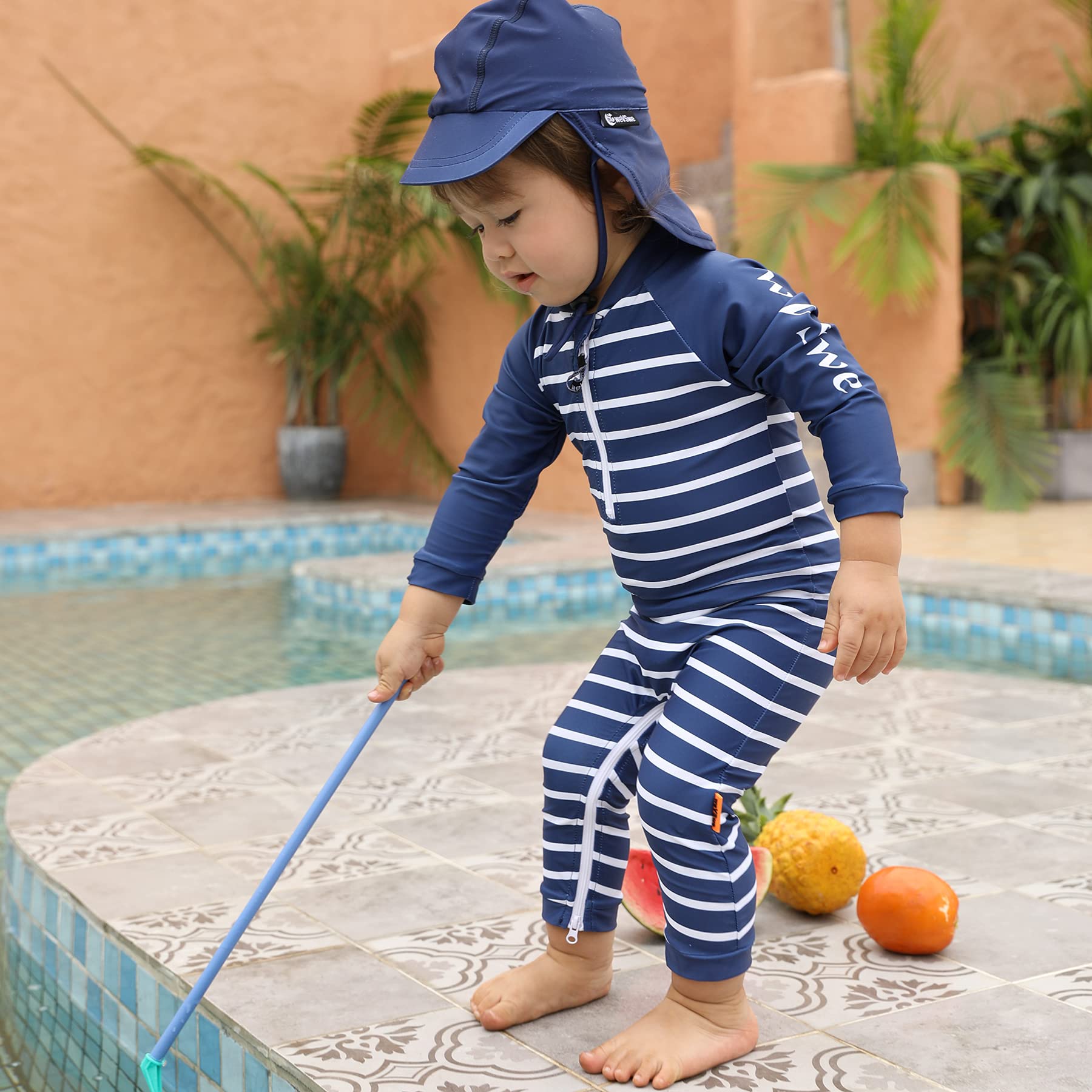 weVSwe Baby Toddler Boy Swimsuit Long Sleeve Baby Swimwear UPF 50+ Sun Protection Rash Guard Swimming Costume with Crotch Zipper 0-3 Years — view 106