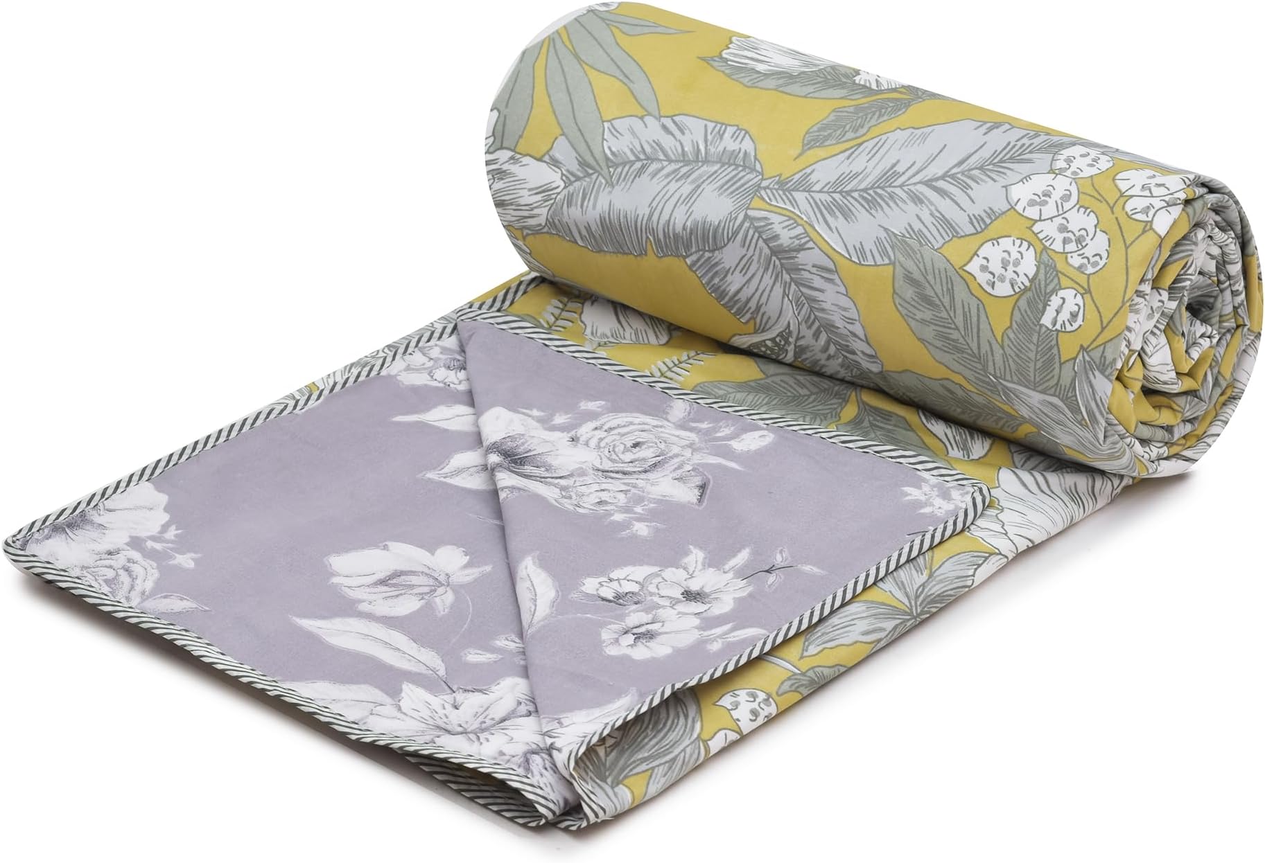 COZY FURNISH Super Soft Brushed Microfiber Cotton 3 Layer Breathable Single Dohar Lightweight Warm Bed Dohar 57X87(Inches) 144X220(CM) Flannel Dohar Throws for Bed (Golden)