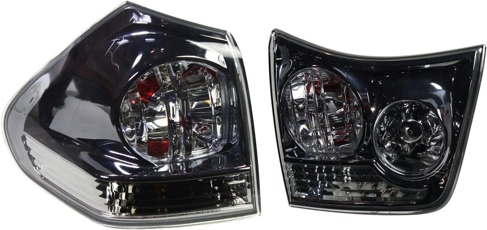 Tail Light Set for Lexus for RX330 2004-2006 for RX350 2007-2009 Left Inner Outer Clear Lens with Bulb(S)-Assembly OE Comparable