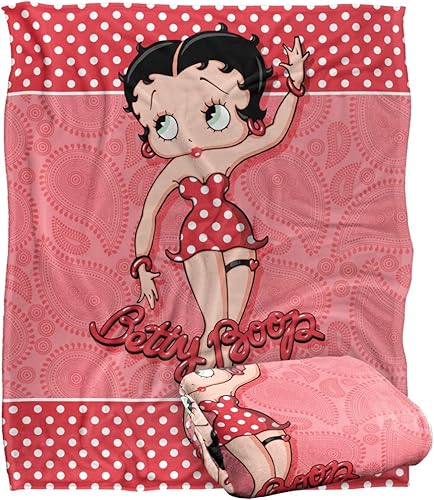 Betty Boop - Manta de cachemira y lunares con licencia oficial de tacto sedoso, súper suave, 50 x 60 pulgadas