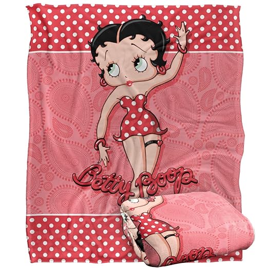Betty Boop Paisley & Polka Dots Officially Licensed Silky Touch Super Soft Throw Blanket 50