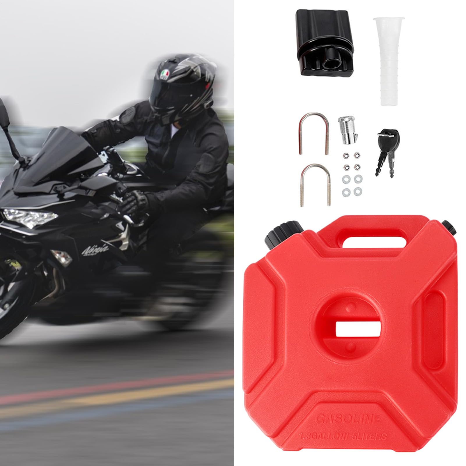 Zbiornik Oleju do Motocykli Terenowych i 5L Dodatkowy Zbiornik Oleju | Pojemnik na Płyny Silnikowe dla Zewnętrznego Użytku, Kierowców Motocyklowych, Entuzjastów Przygód i Jazdy w Terenie