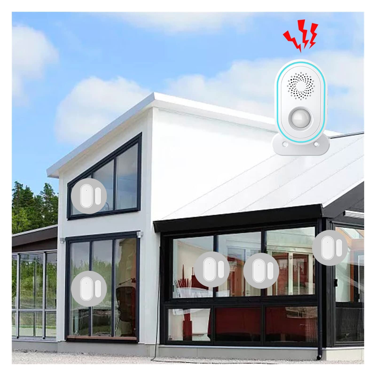 Sistema di allarme di sicurezza, P31 wifi di allarme for campanelli sicurezza della casa tuya intelligente App Benvenuto Bell Intelligent Home Door Alarming Kit(P31-G)