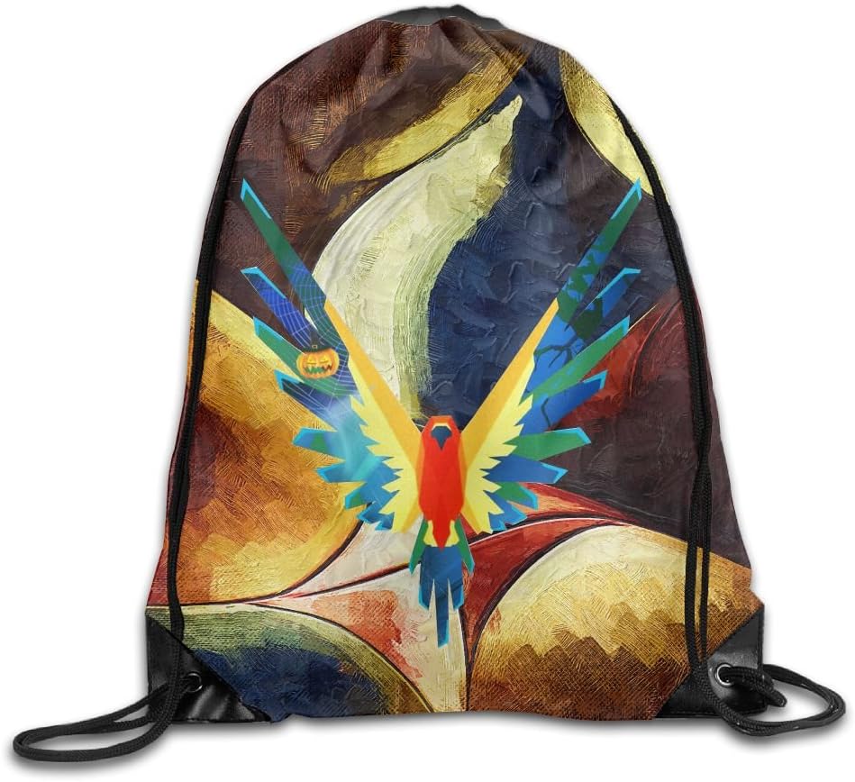 Logan Paul's Parrot Logo Bag, Maverick Design Sport Gym Sack Drawstring Backpack Bag