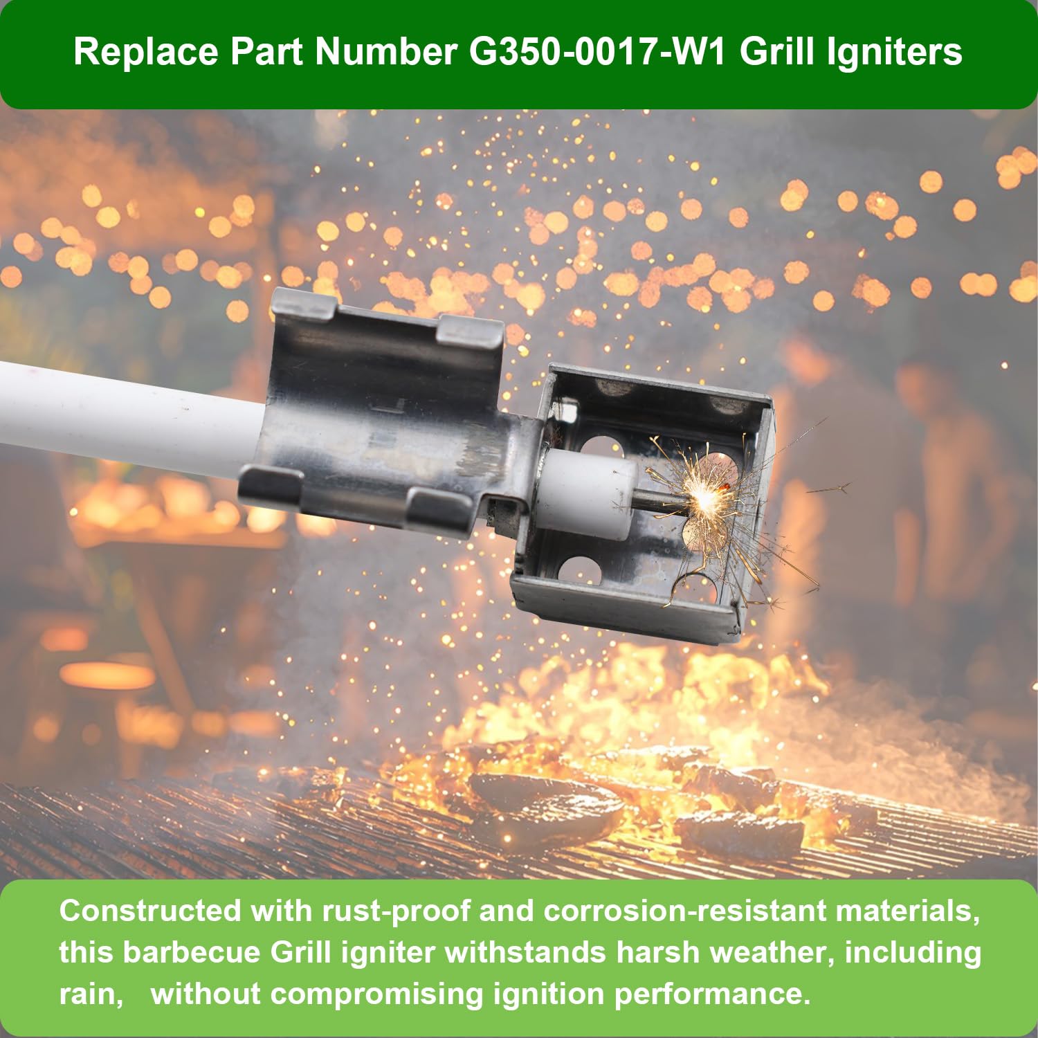G350-0017-W1 - Encendedores de parrilla compatibles con kit de repuesto de encendedor Charbroil, módulo de encendido electrónico de 2 salidas con cables y 2 botones, encendedor de parrilla para