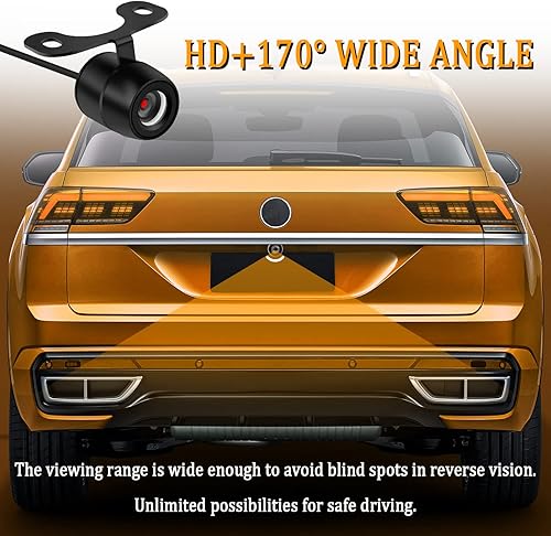 Miniatura 7 de Cámara de respaldo inversa para automóvil, visión nocturna HD, gran angular de 170, cámara de visión trasera frontal con diseño de doble propósito,