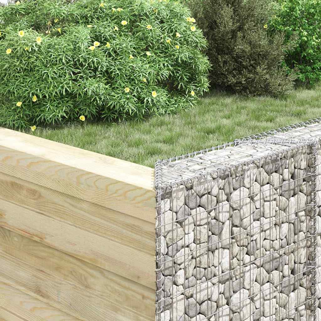 Gabionowa podwyższona grządka, trapezowa, stal ocynkowana, 80 x 20 x 100 cm, donica ogrodowa o rozmiarze oczek 10 x 5 cm, na kwiaty, zioła, sukulenty, storczyki, bonsai, do użytku wewnątrz i