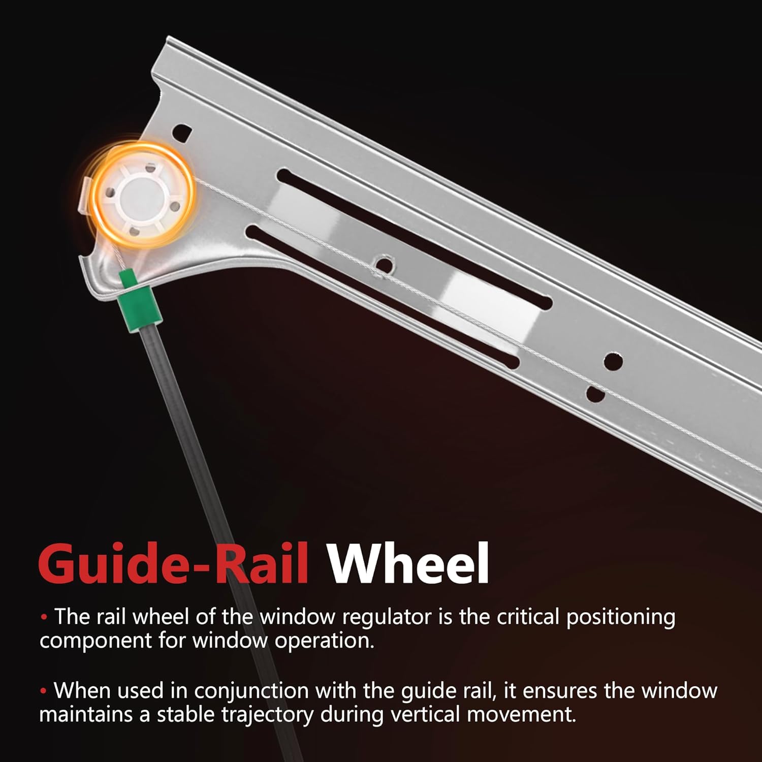 HYR Front Driver Side Power Window Regulator with Motor Fit for 2004-2007 Buick Rainier, 2002-2009 Chevrolet Trailblazer, GMC Envoy, Isuzu Saab Oldsmobile Bravada, 741-690 (2 Pins)