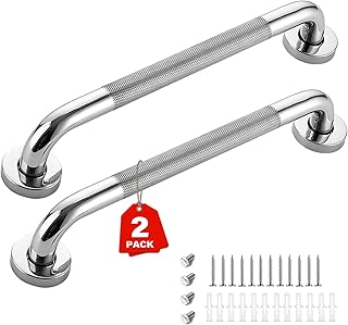 Grab Bars for Shower, 2 Pack 12-Inch Anti Slip Shower Handles for Elderly, Safety Shower Grab Bar, Stainless Steel Handicap Grab Bars for Bathroom, Grab Bars for Bathtubs and Showers