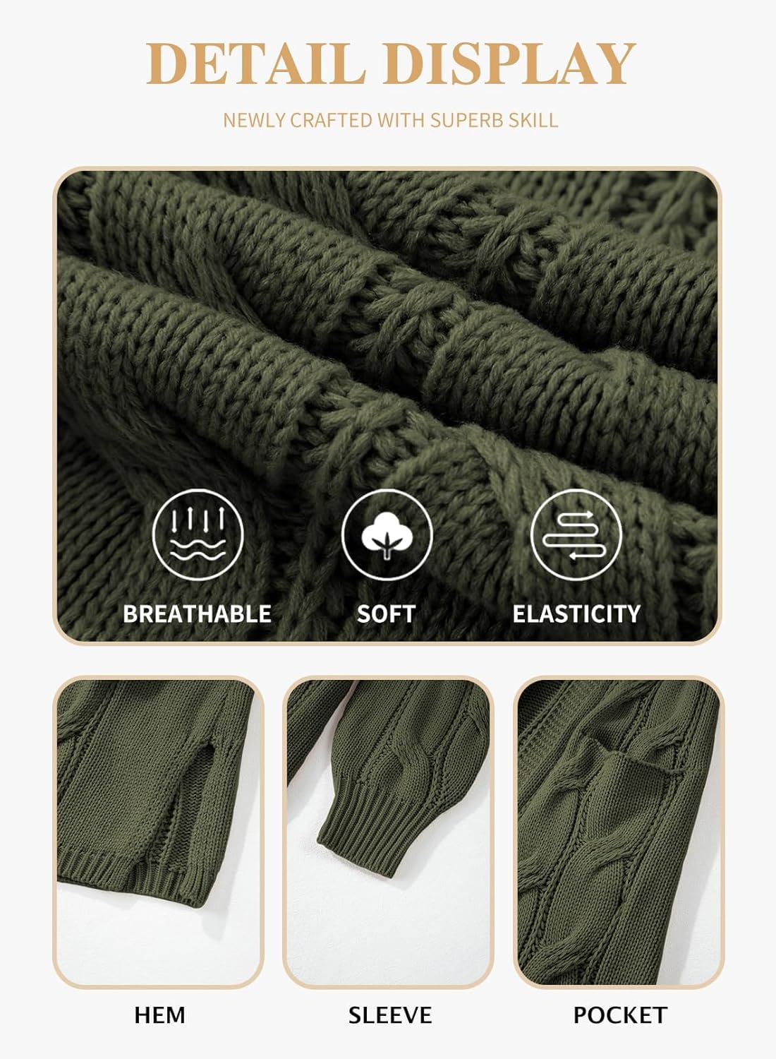 Eytino Plus Size Cardigans for Women Open Front Long Sleeves Lightweight Fall Sweaters with Pockets(1X-5X) - Image 5