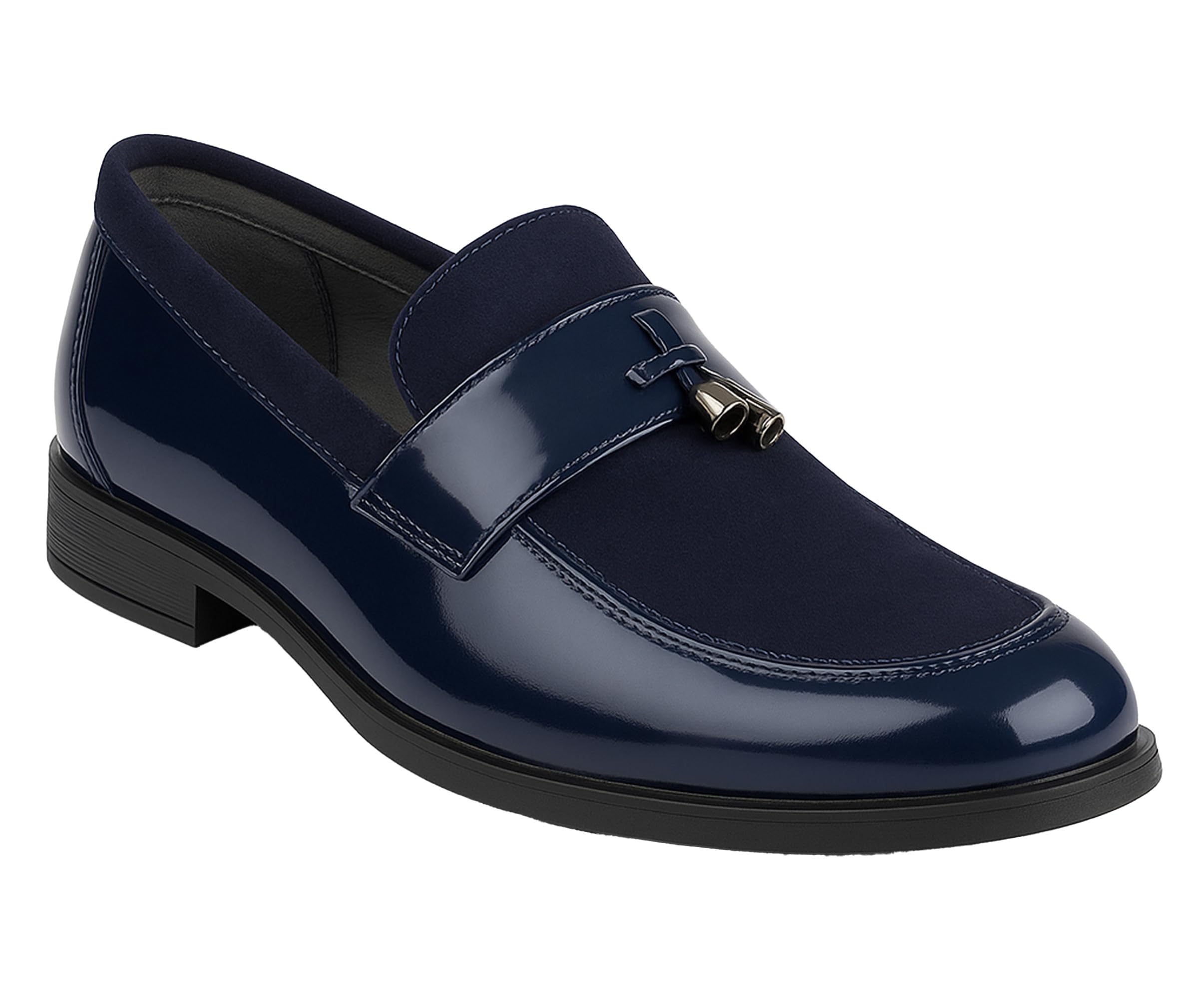 Chaussures habillées en Simili Cuir en Daim pour garçons, Mocassins Formels à Pampilles à Enfiler