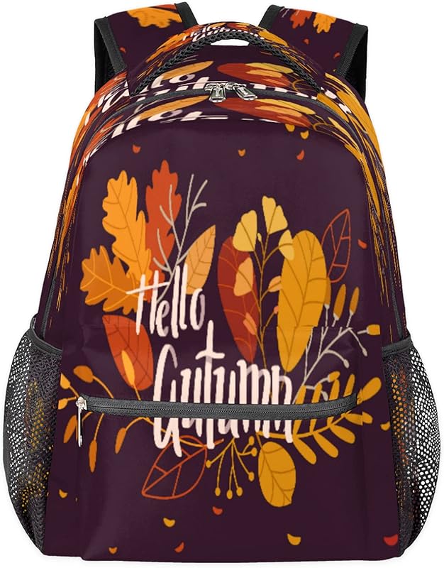 Hello Autumn Mochilas para mulheres e homens, mochila escolar de folhas para meninos e meninas adolescentes, mochilas para laptop para faculdade de trabalho, mochila de viagem à prova d'água mochila para livros para caminhadas, Multi em oferta na Shopee Hello Autumn Mochilas para mulheres e homens, mochila escolar de folhas para meninos e meninas adolescentes, mochilas para laptop para faculdade de trabalho, mochila de viagem à prova d'água mochila para livros para caminhadas, Multi em oferta na Shopee