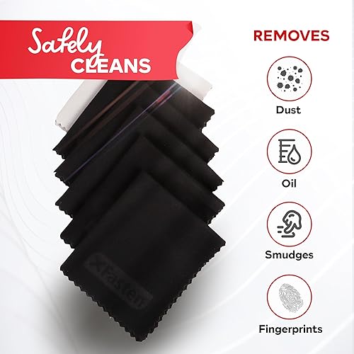 Miniatura 7 de XFasten Paño de limpieza de microfibra, paquete de 6, toallitas de limpieza de tela sin pelusa de 6 x 7 pulgadas para lentes, lentes de cámara,